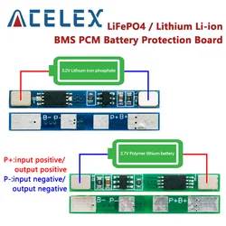 1/5/10PCS 1S 3.2V 3.7V 3A LiFePO4 / Lithium Li-ion BMS PCM Battery Protection Board Pcm For 18650 32650 Battery Packs