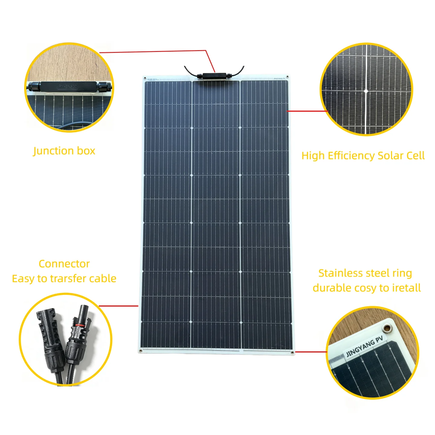 125W Flexible Solar Panel, 11BB Monocrystalline Silicon Solar Cells, High Conversion ETFE Bendable PV Panel, Waterproof Portable for RV, Yacht, Camping, Van Life, 12V Battery Off-grid Power Supply