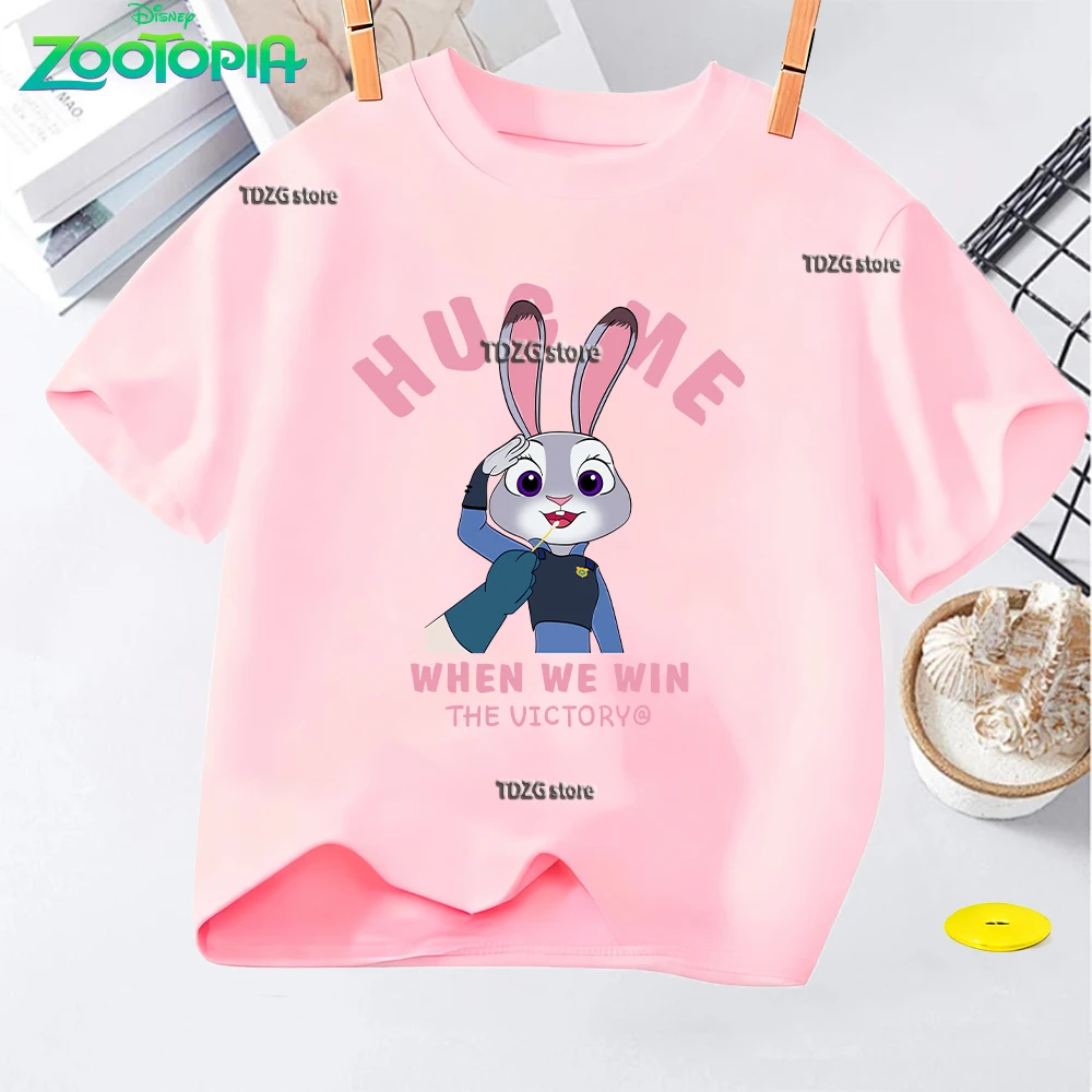 

Summer Children's T-shirt“ Zootopia 2" 2026 Digital Judy Nickel Print Cotton Parent Children's Short Sleeve Casual Girls Clothes