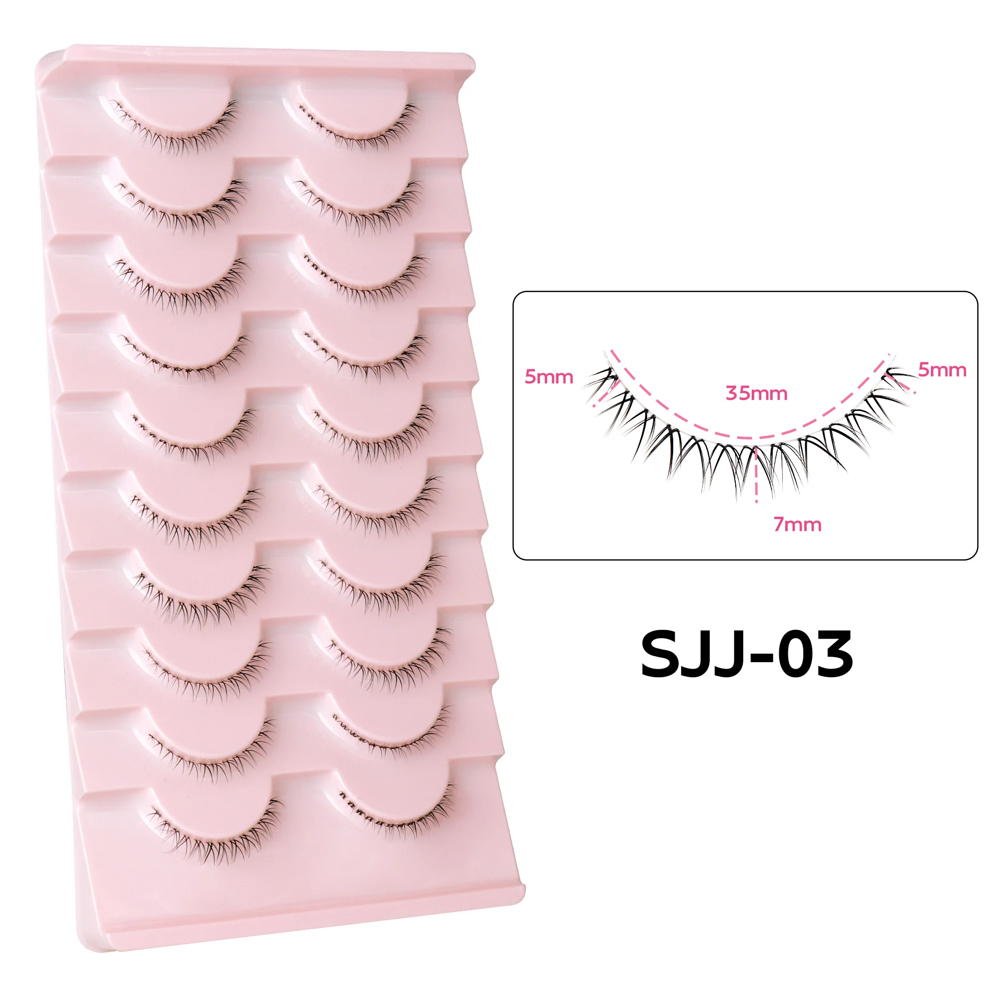 10Pairs Untere Wimpern Manga Untere Wimpern Klar Band Wispy Kleine Flamme Unter Wimpern Koreanische Make-Up Cosplay Werkzeuge