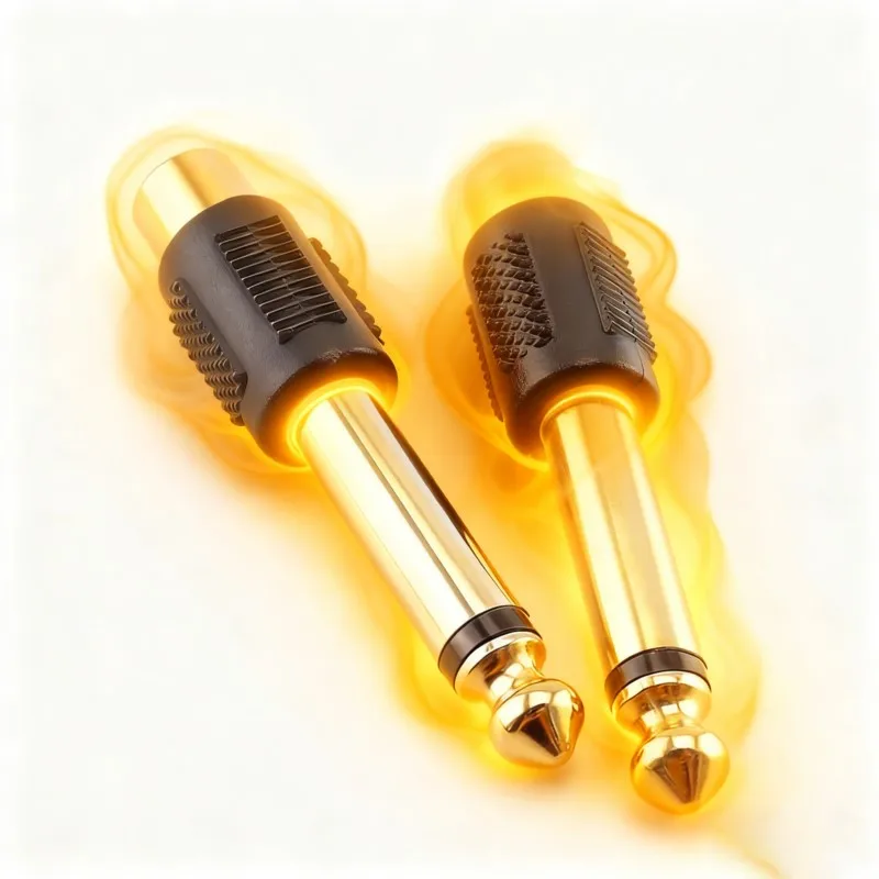 2/4/10pcs RCA/AV Female Jack to 6.5mm Male Plug to RCA Female Audio Adapters Connectors Plugs for DIY FM Microphone B5