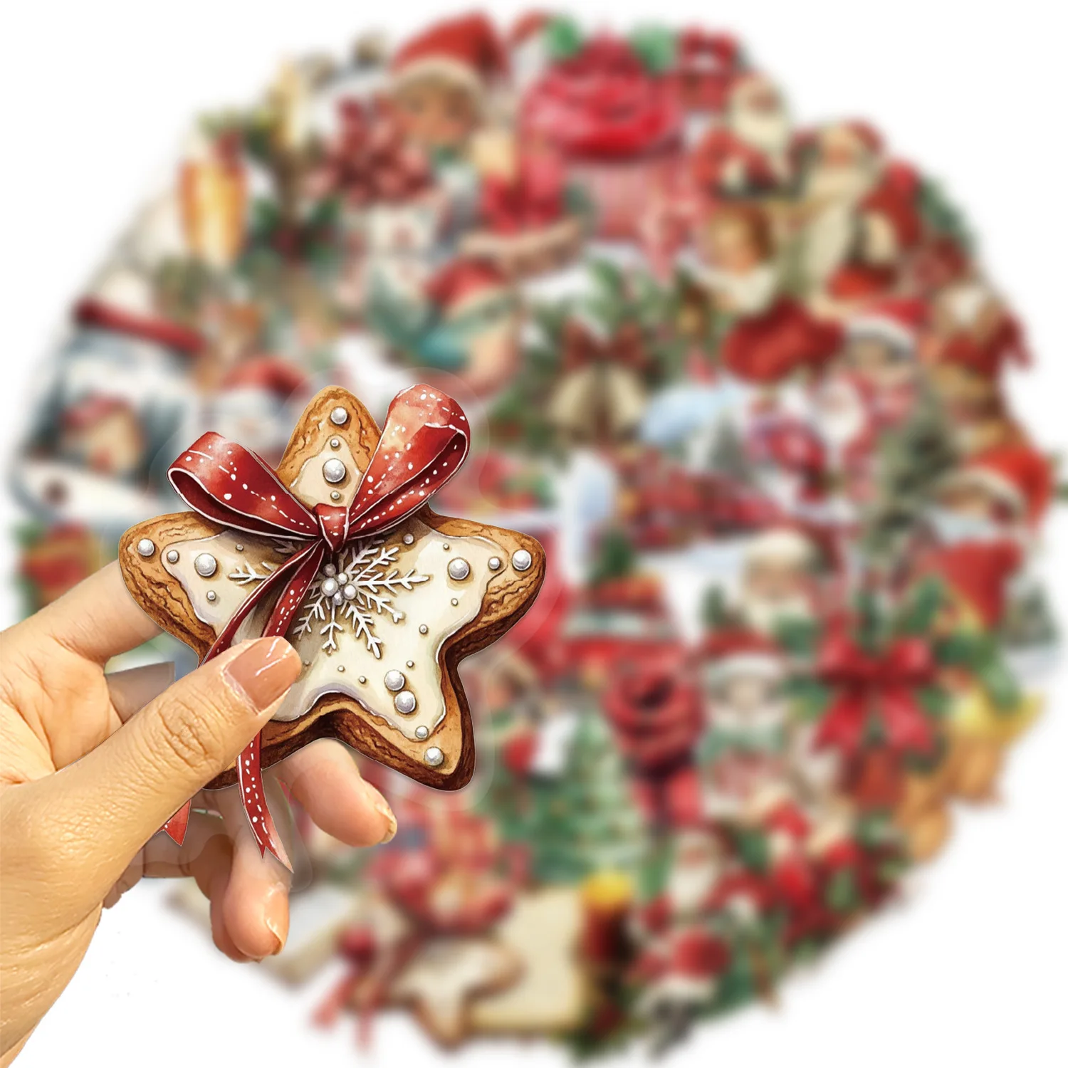 10/30/50PCS Cartoon Christmas Graffiti Sticker Creative Decoration Window Children's Party Gift Box Waterproof Mobile Phone Gift