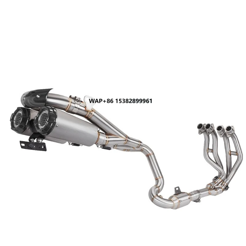 High Performance Exhaust for ZX4R ZX4RR ZX 4R 4RR Full Motorcycle Exhaust System Front Link Pipe With Double Muffler