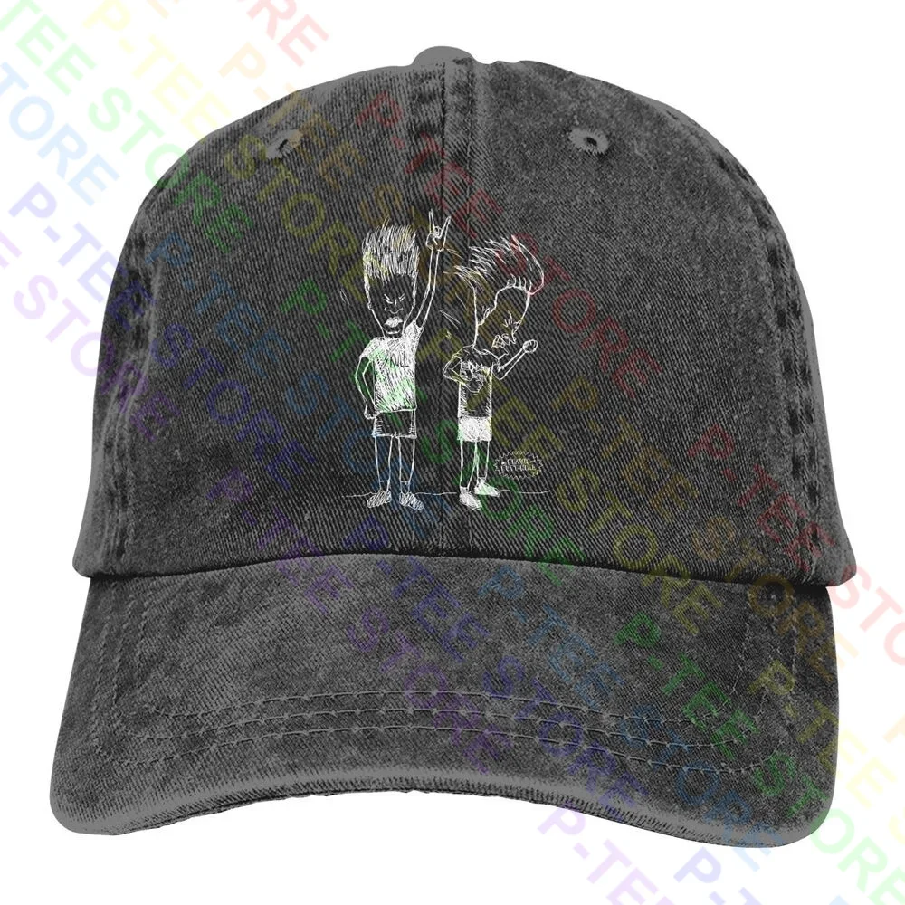 Beavis And Butt-Head Rock Forever Sketchgraphic Washed Denim Baseball Cap Trucker Hats Hip Hop Harajuku