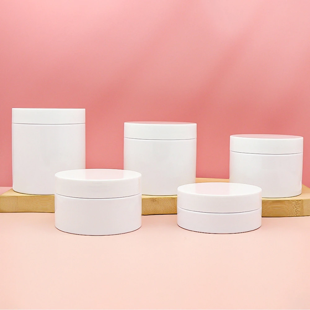 12 sztuk 50/100/150/200/250ml białe butelki wielokrotnego użytku do podróży krem do twarzy balsam pojemnik na kosmetyki plastikowy pusty słoik do makijażu Pot