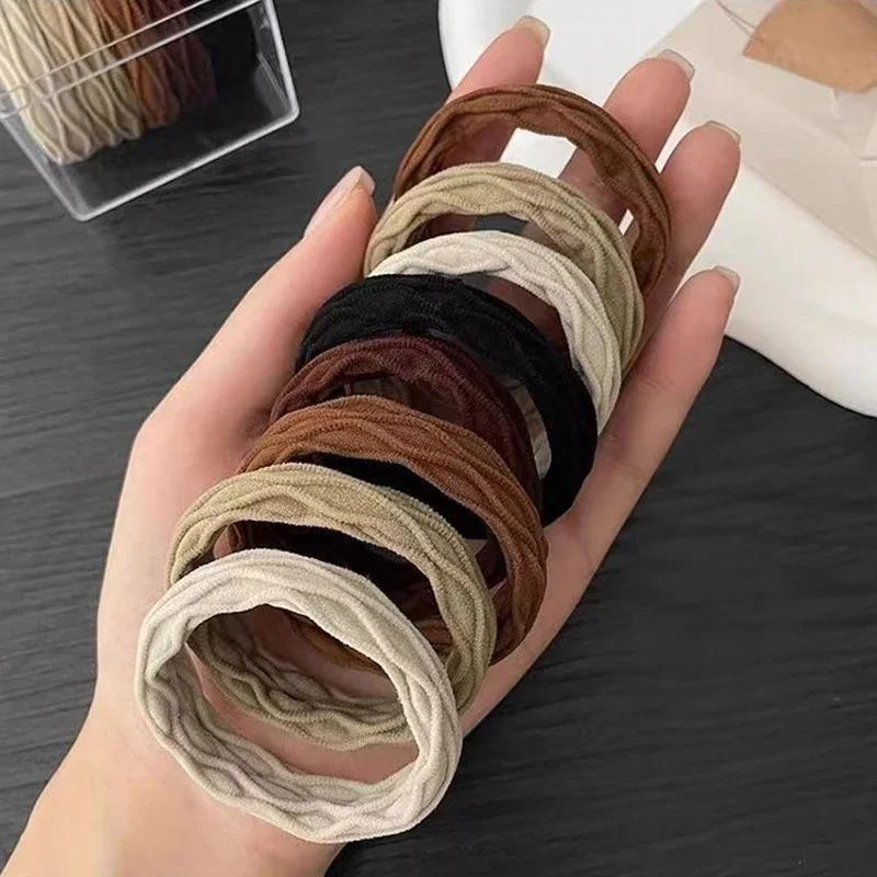 

5 шт., резинка для волос, простая эластичная повязка на голову без швов, женская резинка для волос, прочный головной убор с высоким хвостом, веревка для волос