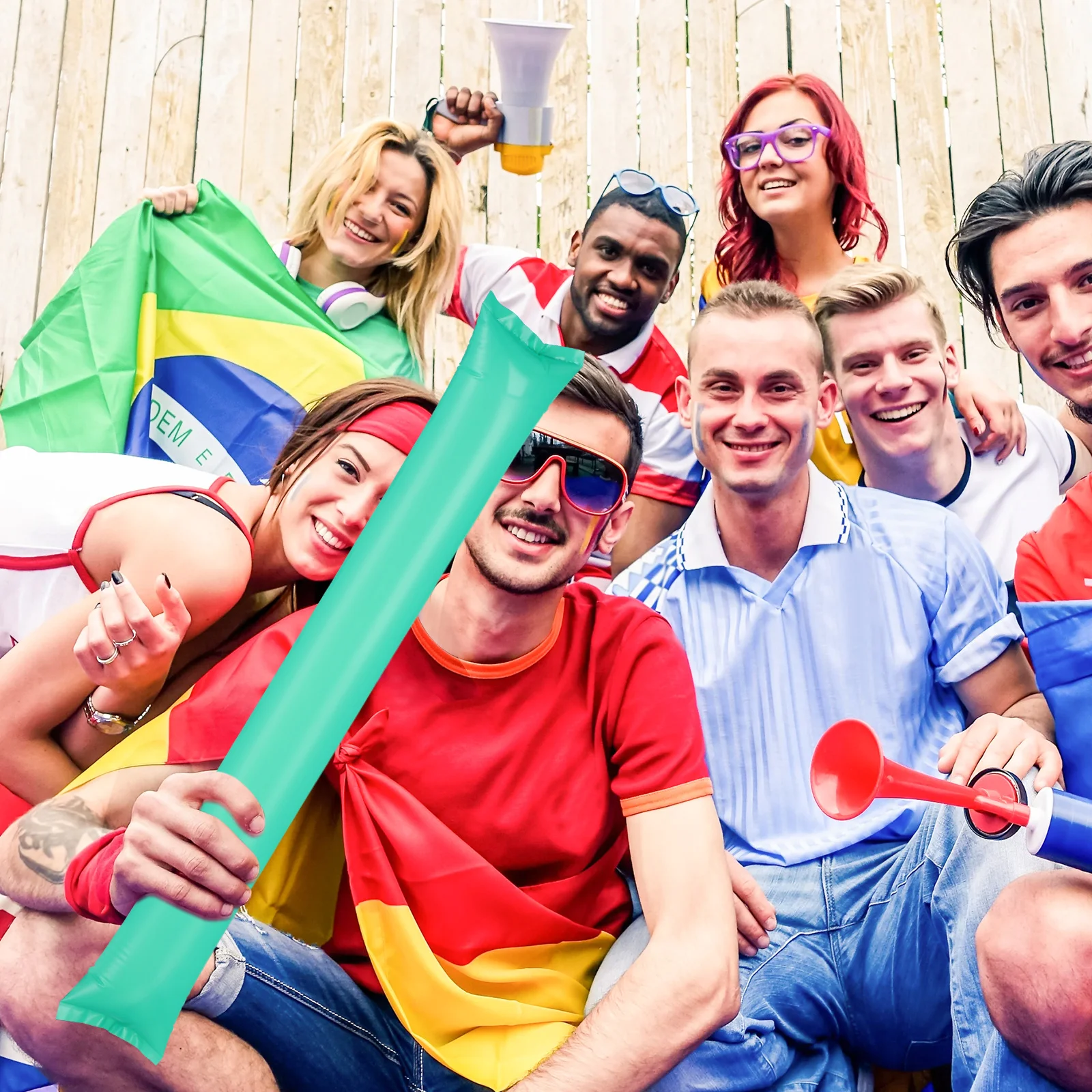 

60 шт. надувные палочки, утолщенная палочка для спортивных мероприятий, вечеринок, концертов, инструменты для поддержки, детский подарок, активный отдых на свежем воздухе, зеленый цвет