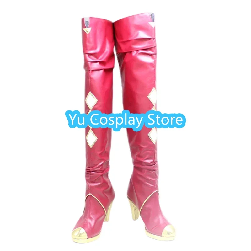 Rosemi Lovelock Cosplay Boots Youtuber Vtuber Cosplay Shoes  Halloween Carnival Prop High Heel Red PU Leather Shoes Custom Made