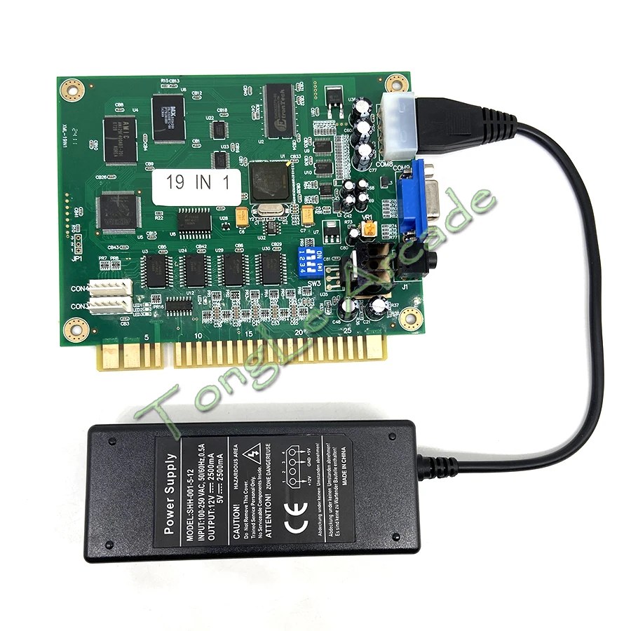Adapter for Classic Jamma PCB Multi Game Board, Horizontal / Vertical Arcade Cocktail Cabinet Motherboard, 19 in 1, 60 in 1