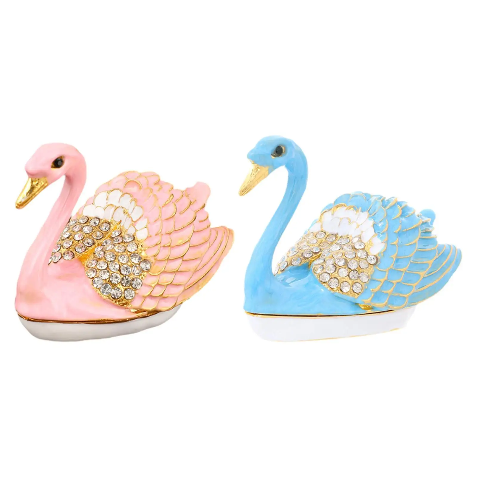 Swan Jewelry Box Jewelry Organizer Collectible Small Home Decor Ornament Jewelry Storage Box Animal Trinket Box for Wedding