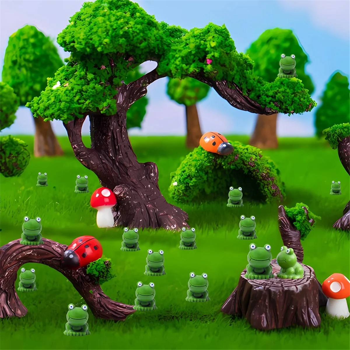 Frog Mini Frog Statue Small Micro-Type Plastic Bulk Hidden Garden Ornament Moss Micro-Landscape Figure