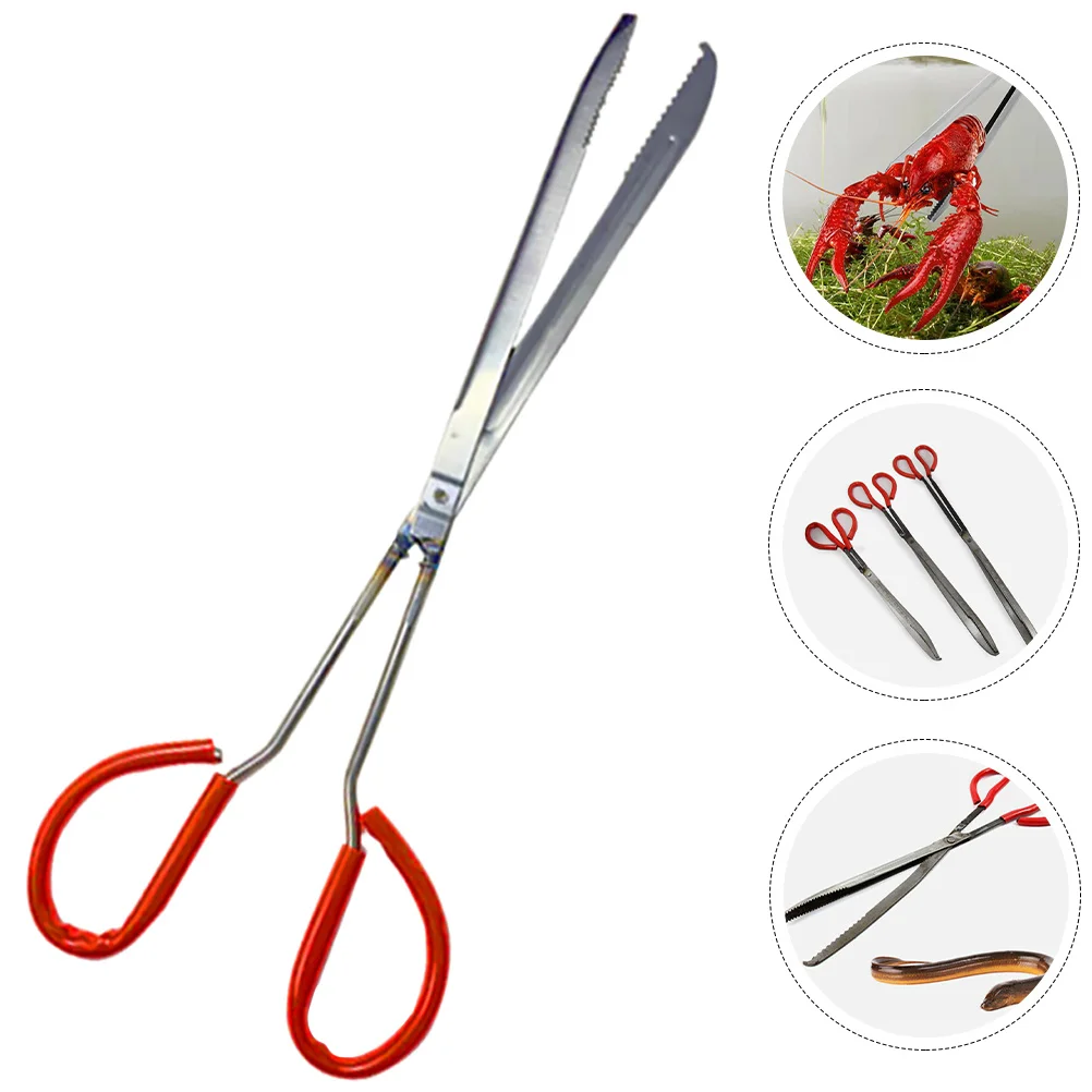 

1pc Mud Eel Clip Heavy Duty Iron Abs Ergonomic Non-Slip Grip For Crab Shrimp Handling Metal Seafood Tongs Tool Kitchen Bar