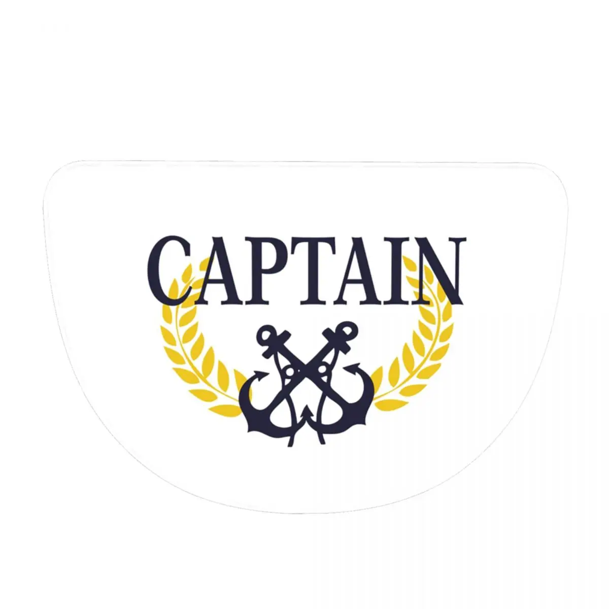 Nautical Anchor Sailor Soft Flannel Half Round Doormat Non Slip Bathroom Mat Absorbent Floor Carpet for Laundry Room Bathroom