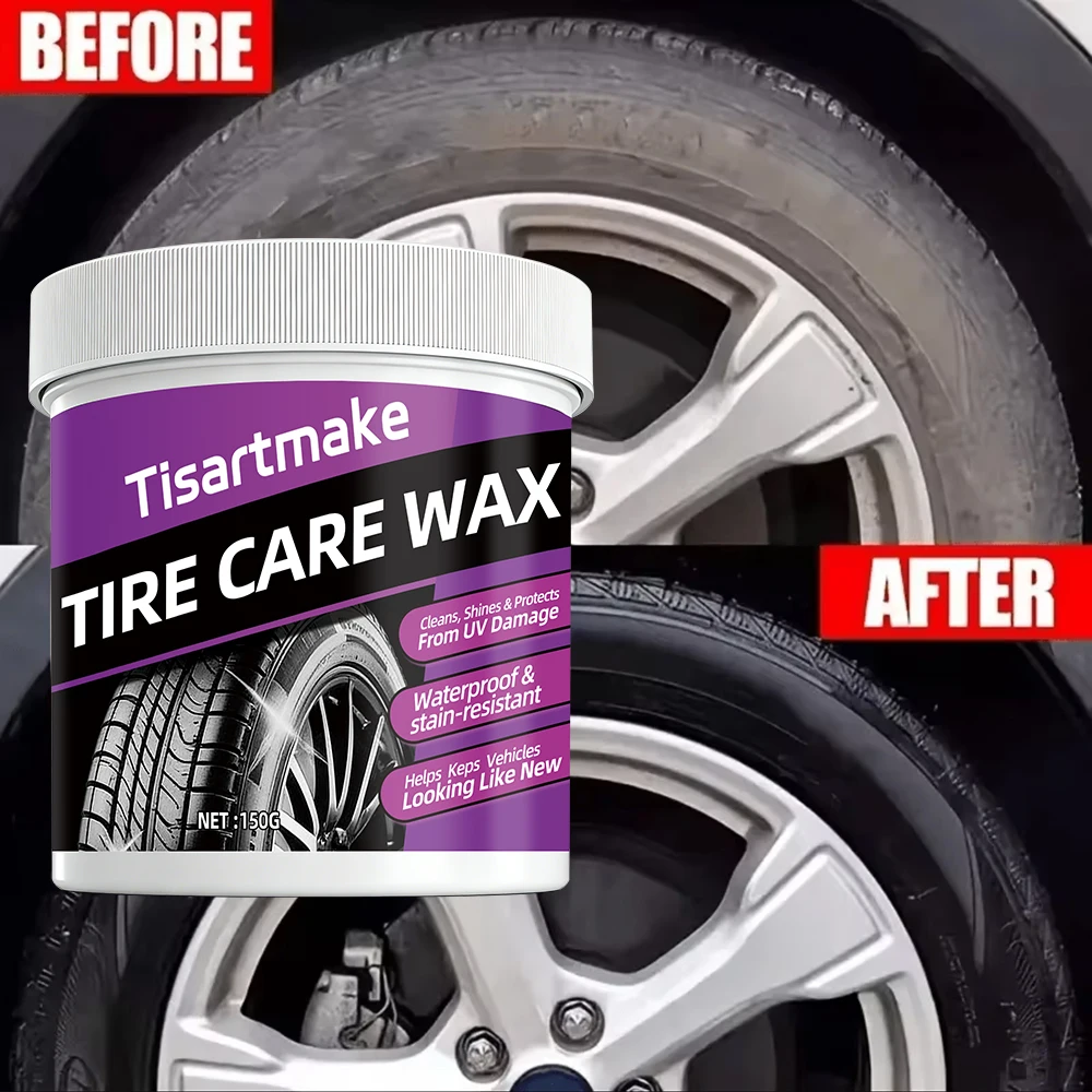 Premium Automotive Tire Shine Wax - Durable protection and plastic parts brightener for long-lasting maintenance coatings