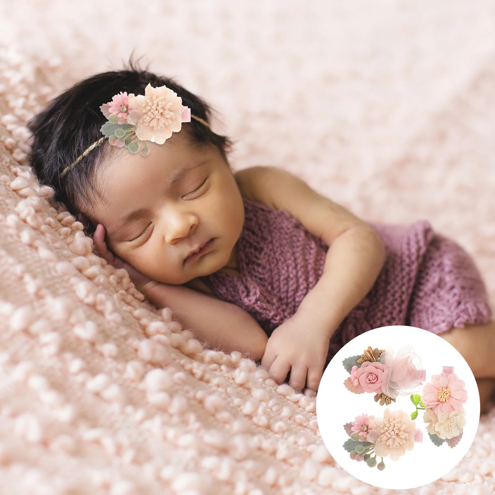 

3pcs Girls Hair Accessories Floral Clips Kids Toddler Baby Barrettes Fashion Flowers Durable Small Matching Outfits