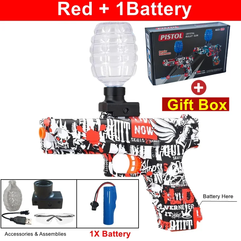 Elektrische Burst Splatter Blaster Speelgoedpistool Gel Blaster Buitenschietspellen Cadeau voor jongens, kinderen en volwassenen (kogels niet inbegrepen)