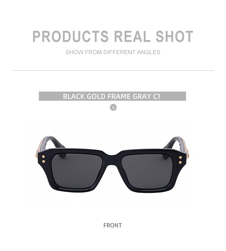 Retro Polarisierte Quadratische Punk Sonnenbrille Männer 2026 Luxus Marke Designer Klassische Fahren Schild Sonnenbrille für Männliche Shades UV400 – Detail 14