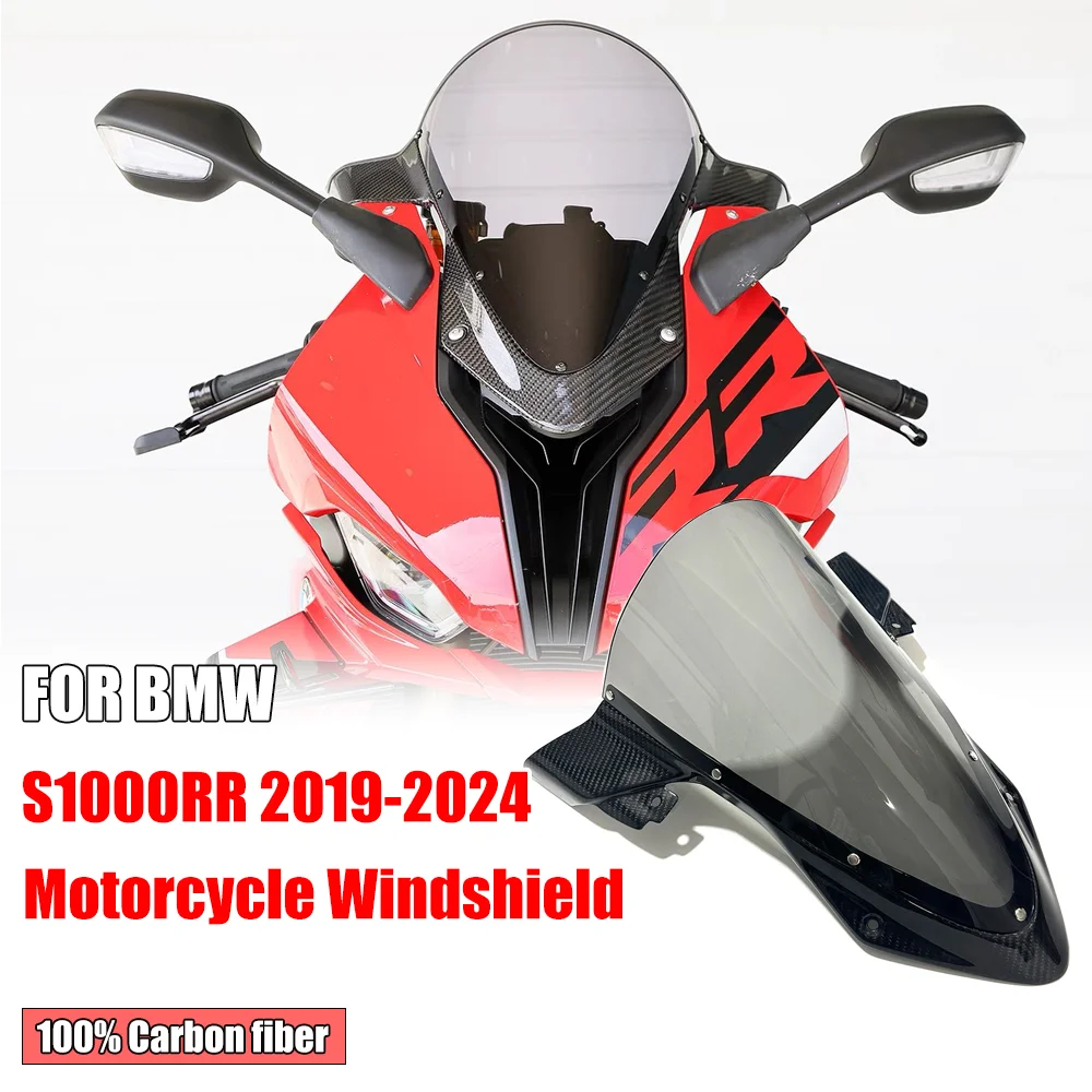 

S1000RR 2024 Carbon Fiber Motorcycle Windscreen For S1000 RR 2019-2021 2022 2023 Windshield Cover Spoiler Wind Deflectors Guard