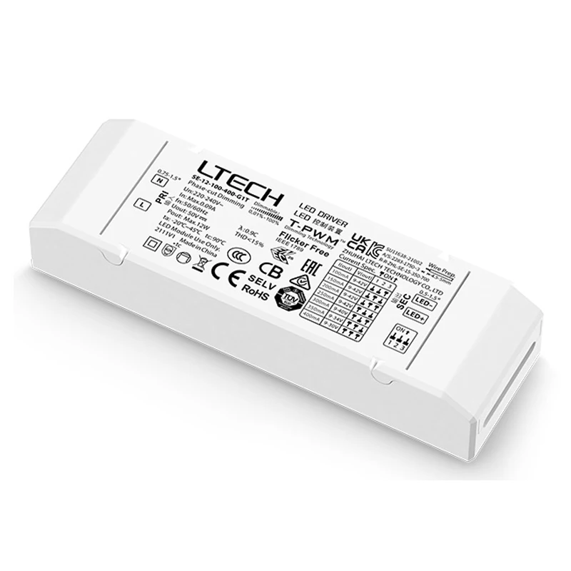 LTECH Led Triac Dimming Driver 220V-240V Input 9W 12W 15W 100mA 350mA 700mA Output CC Constant Current Dimmable Power Supply