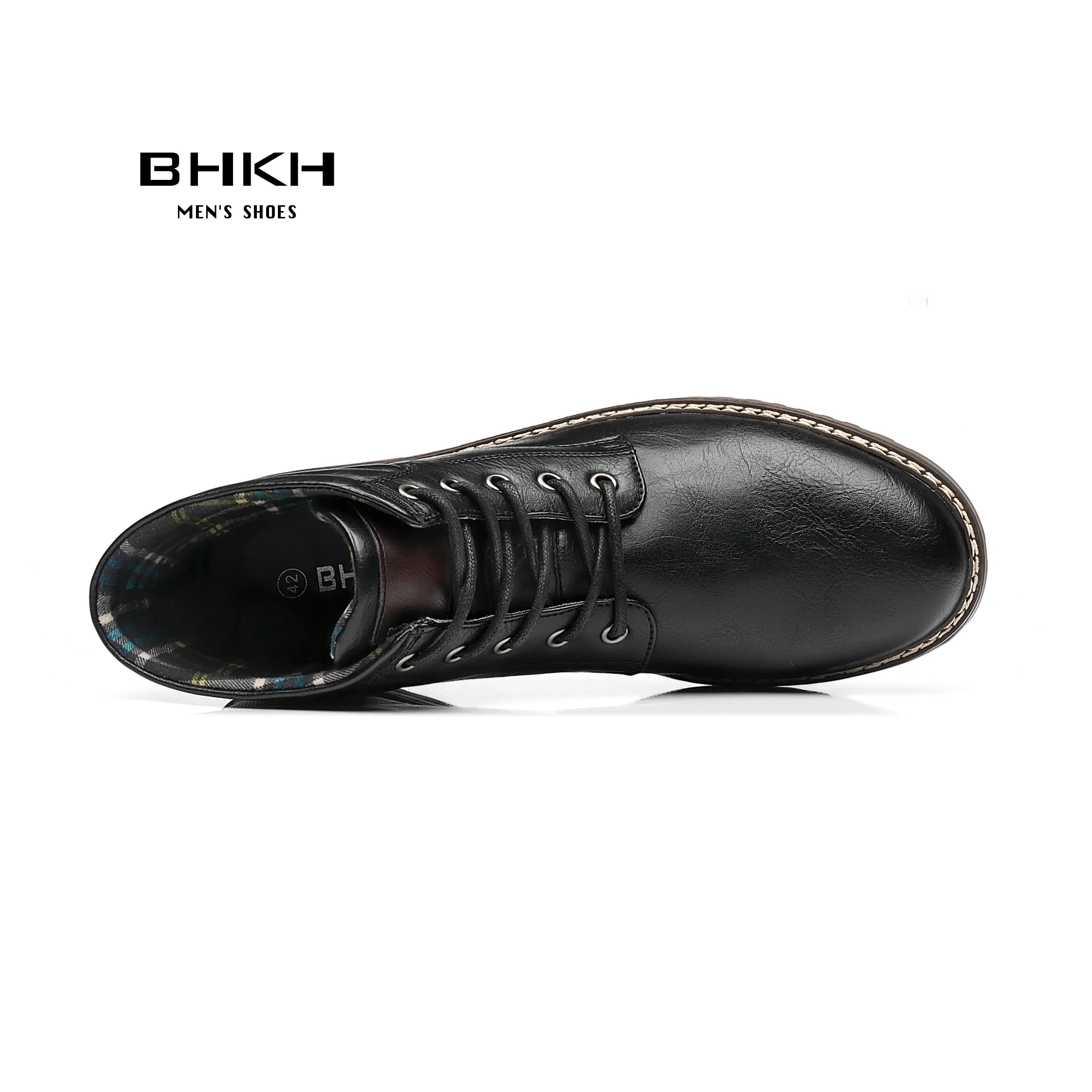 BHKH-Botas informales con cordones para hombre, botines cómodos e inteligentes, ligeros, a la moda, para trabajo y oficina, otoño e invierno, novedad