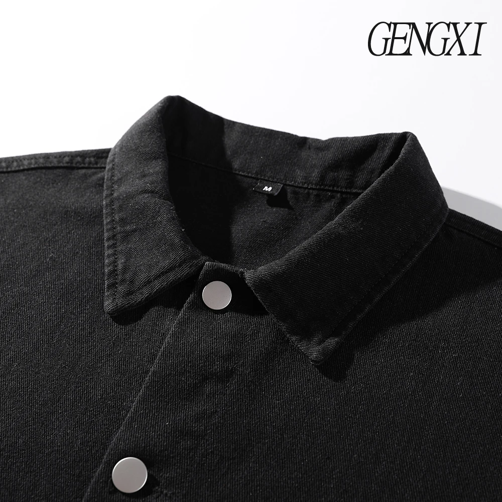 الخريف/الشتاء وصول جديد غسلها التدرج تصميم الياقات الدنيم سترة اليابانية الرجعية الرجال واحدة الصدر قميص سترة