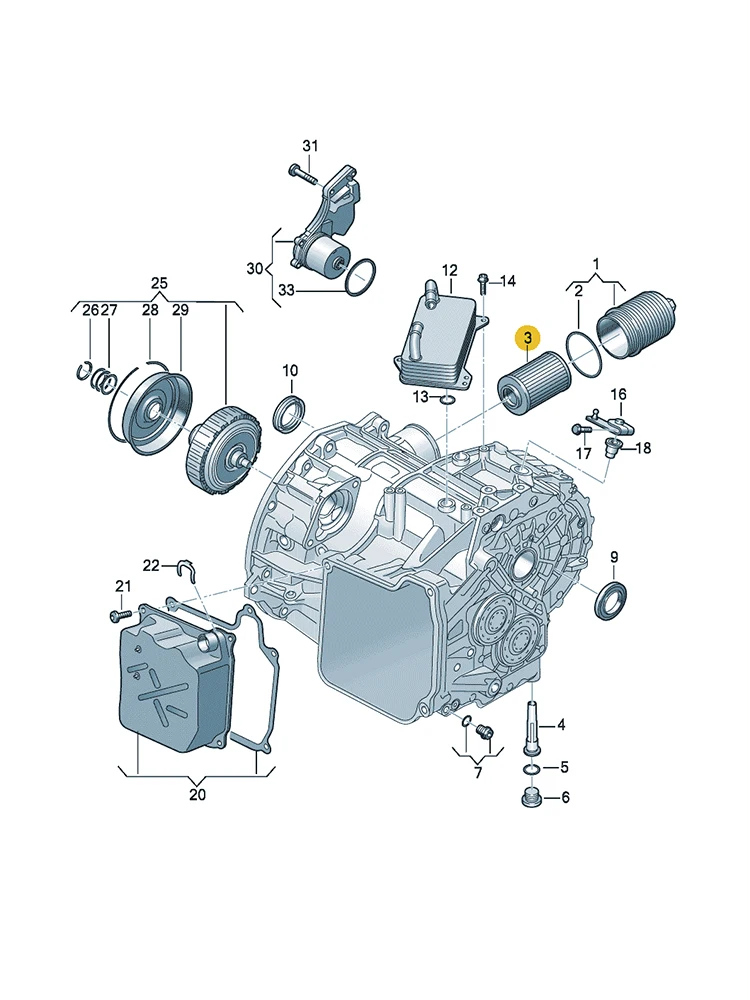 BOICY Automatic Transmission Filter for Passat Tiguan Golf Polo Sharan Jetta A1 A3 Q2 Q3 TT 0GC325183A 0BH325183C 0GC325183D
