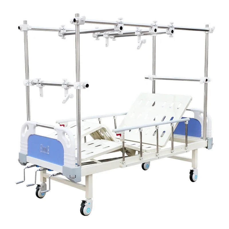 High quality medical manual hospital orthopedic equipment bed three function nursing bed