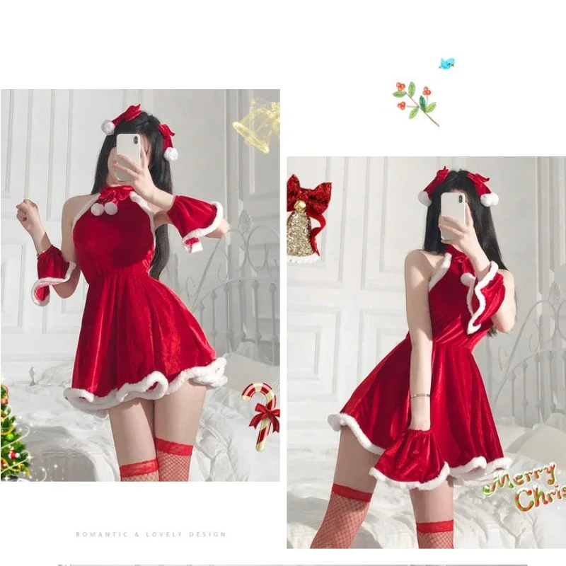 

Рождественская одежда для косплея, женский новогодний модный простой комплект халатов