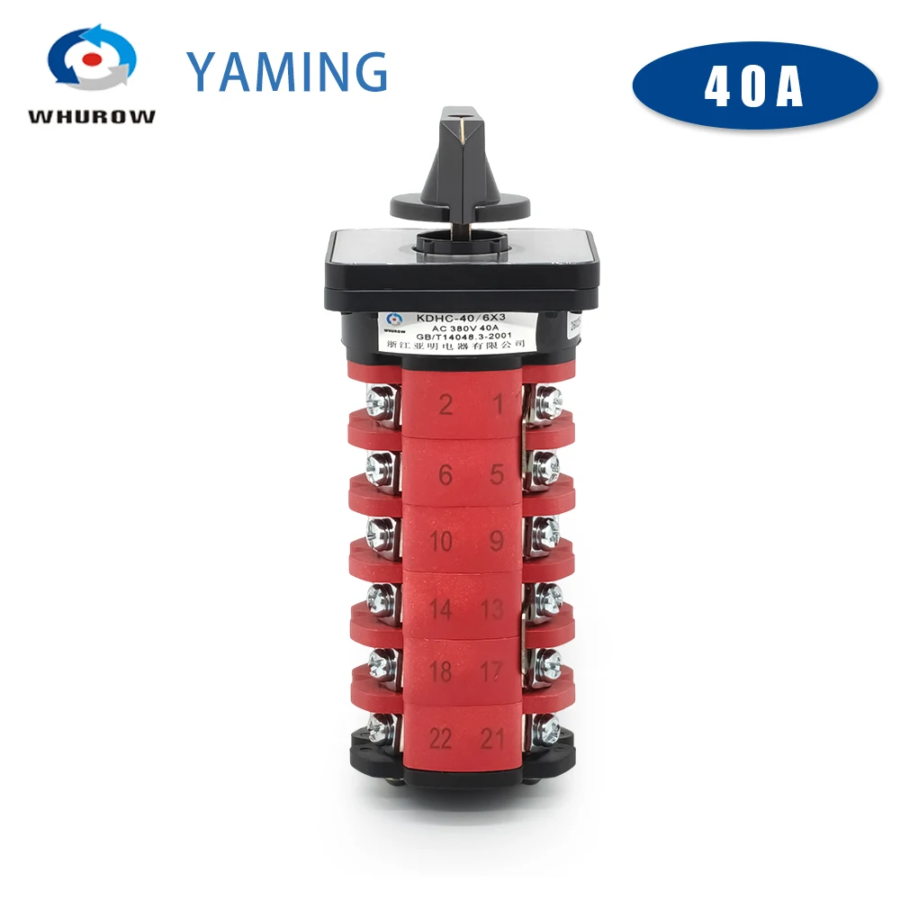 Welding Machine Switch KDHC-40/6*3 CO2 Gas High Voltage Electrical Changeover Rotary Selector 40A 6 Poles 3 Positions