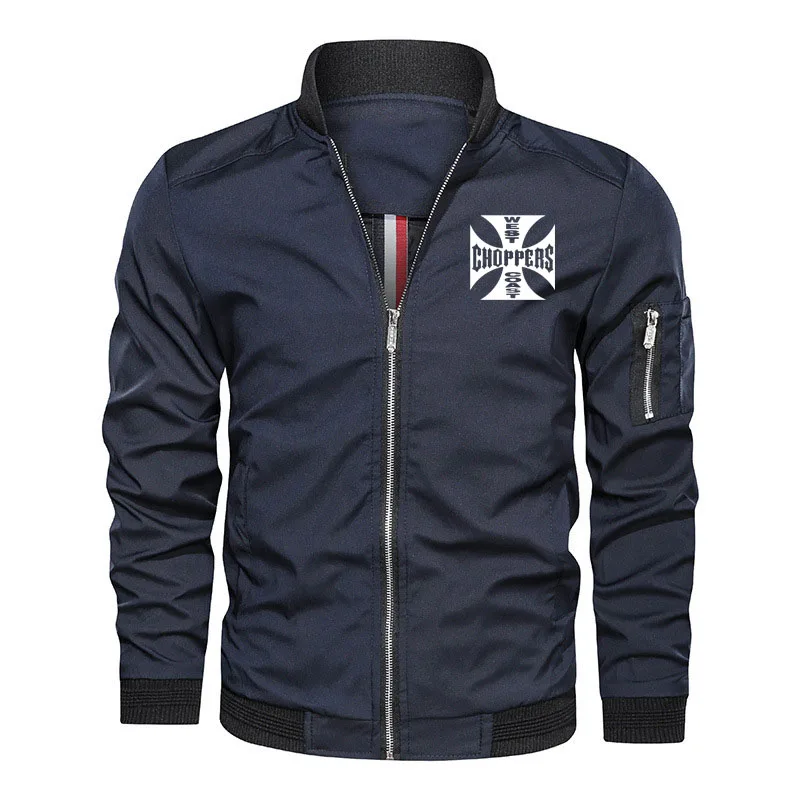 West coast logo print Spring Autumn Military men's jacket Casual Zipper Windproof men's baseball jacket Oversized men's clothing