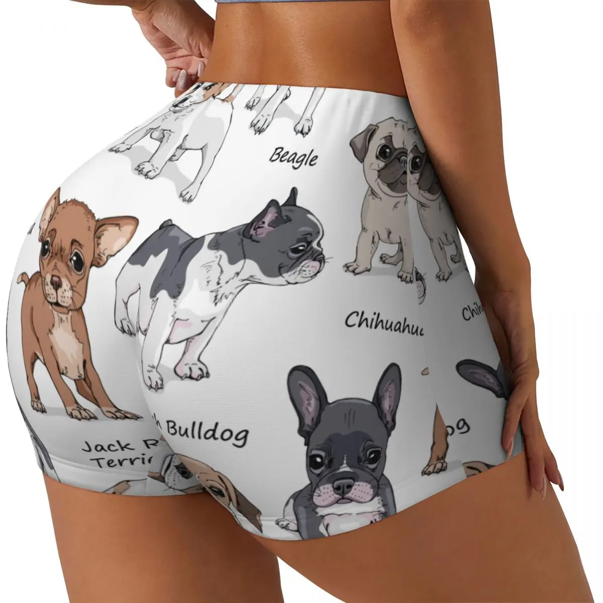 

Push Up Short Elasticity Scrunch Butt Cute Dogs French Bulldog Beagle Running Shorts Sports Shorts Womens Clothes Gym