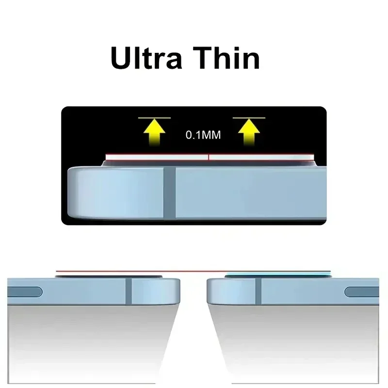 Protector transparente de lente de cámara trasera para iPhone, película de cubierta de vidrio templado 3D con círculo nocturno negro, 14, 13 Pro Max, 12 Mini, 11, 3 piezas