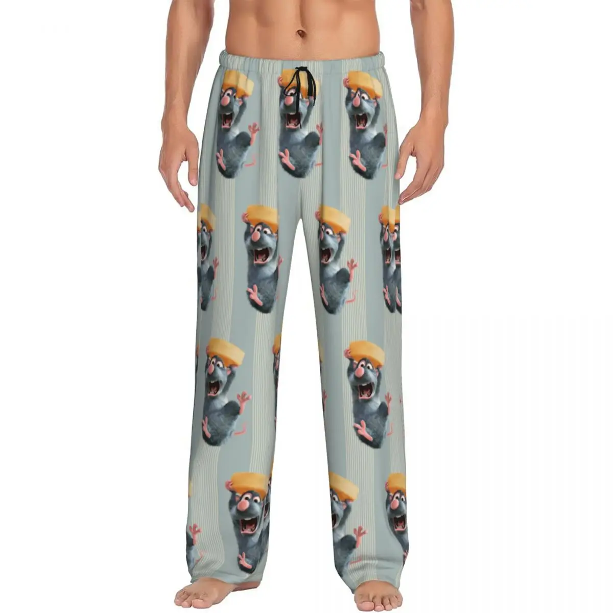 جديد الخريف الشتاء الرجال الاطفال راتاتوي الأسرة مطابقة وتتسابق السراويل السراويل كوميديا ماوس الرسوم المتحركة مع جيوب Sweatpants #6