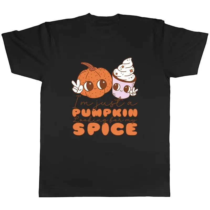 Camiseta para hombre Just a Pumpkin buscando mi especias, regalo de camiseta unisex de Halloween