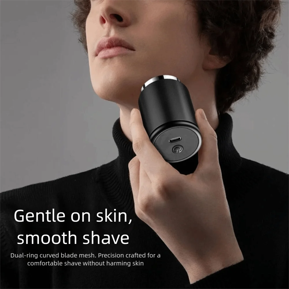 

IPX6 Водонепроницаемая электробритва Мощный двигатель Беспроводная конструкция Мини-бритва для очищения лица Перезаряжаемая батарея