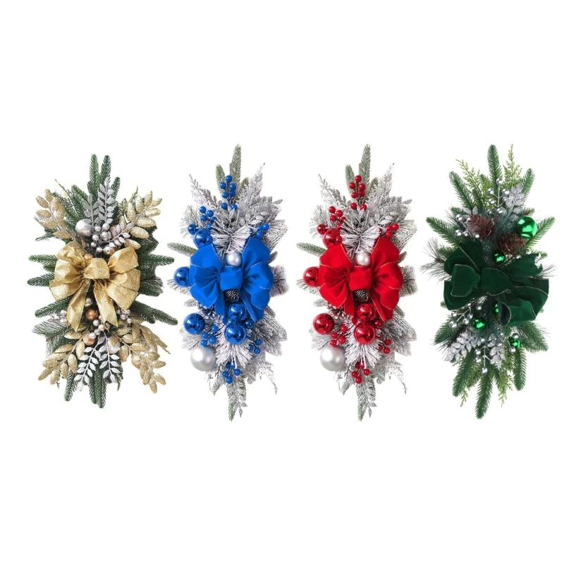 

Christmas Staircase Bow Decoration Nordic Stairway Ornament Add Festive to Your Home Dropship