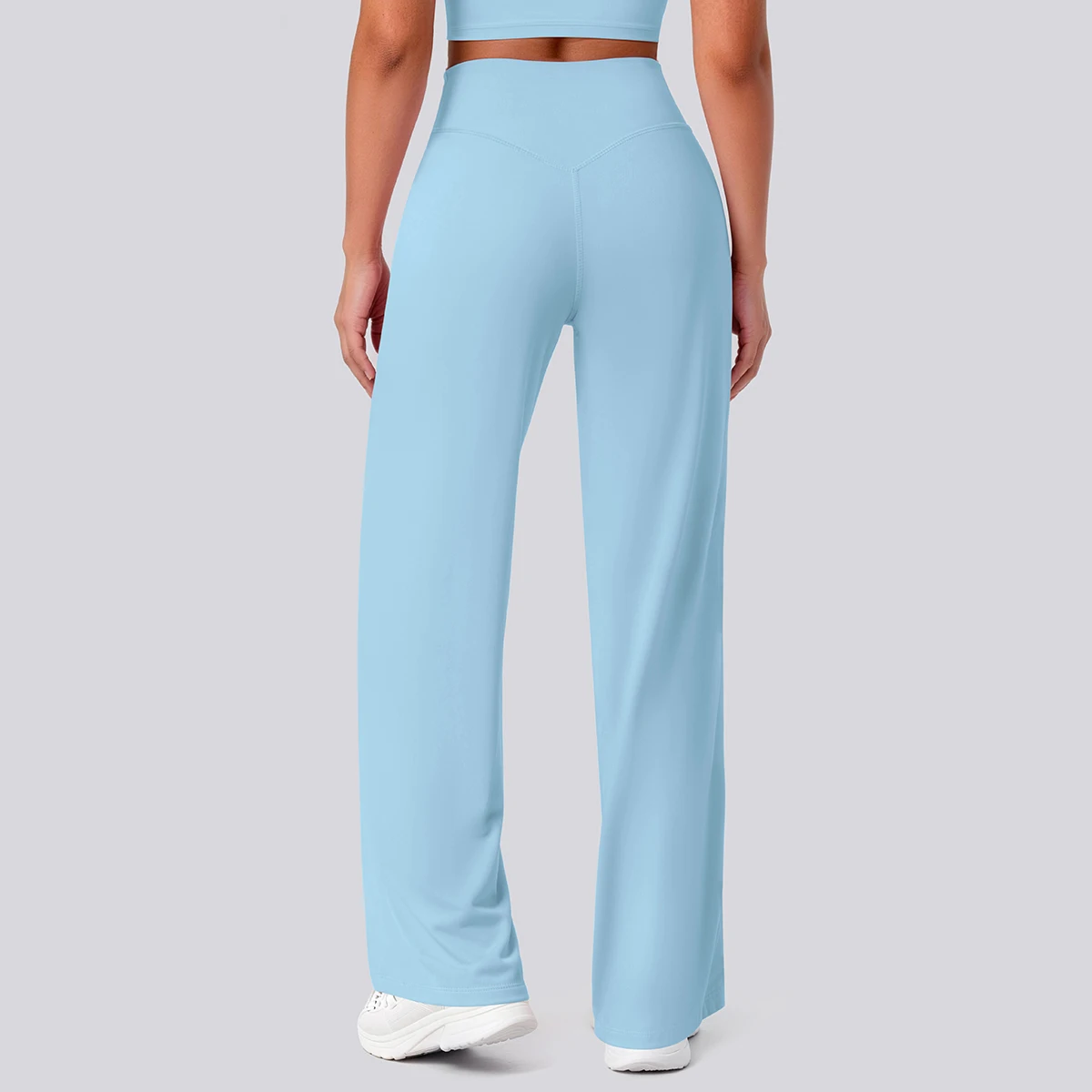 Rooftrellen Damen-Sporthose, Schlaghose, Hochgeschnittene, Lose Weite Hose, Einfarbig, Dünne Fitness-Sporthose für Frauen – Detail 35