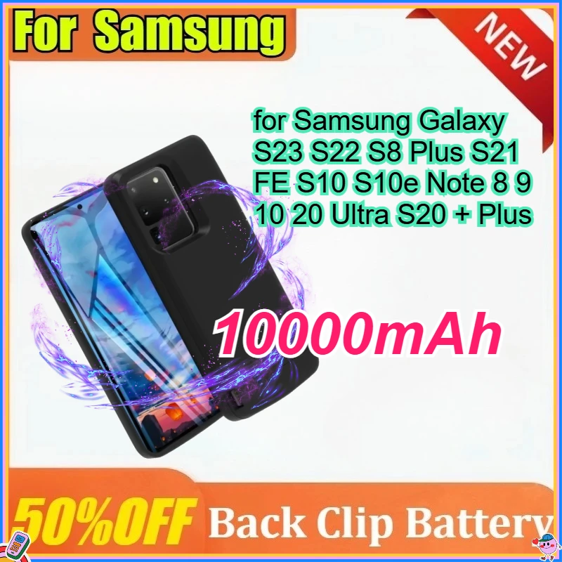 

10000mAh Power Bank for Samsung Galaxy S23 S22 S8 Plus S21 FE S10 S10e Note 8 9 10 20 Ultra S20 + Plus Battery Charger Case