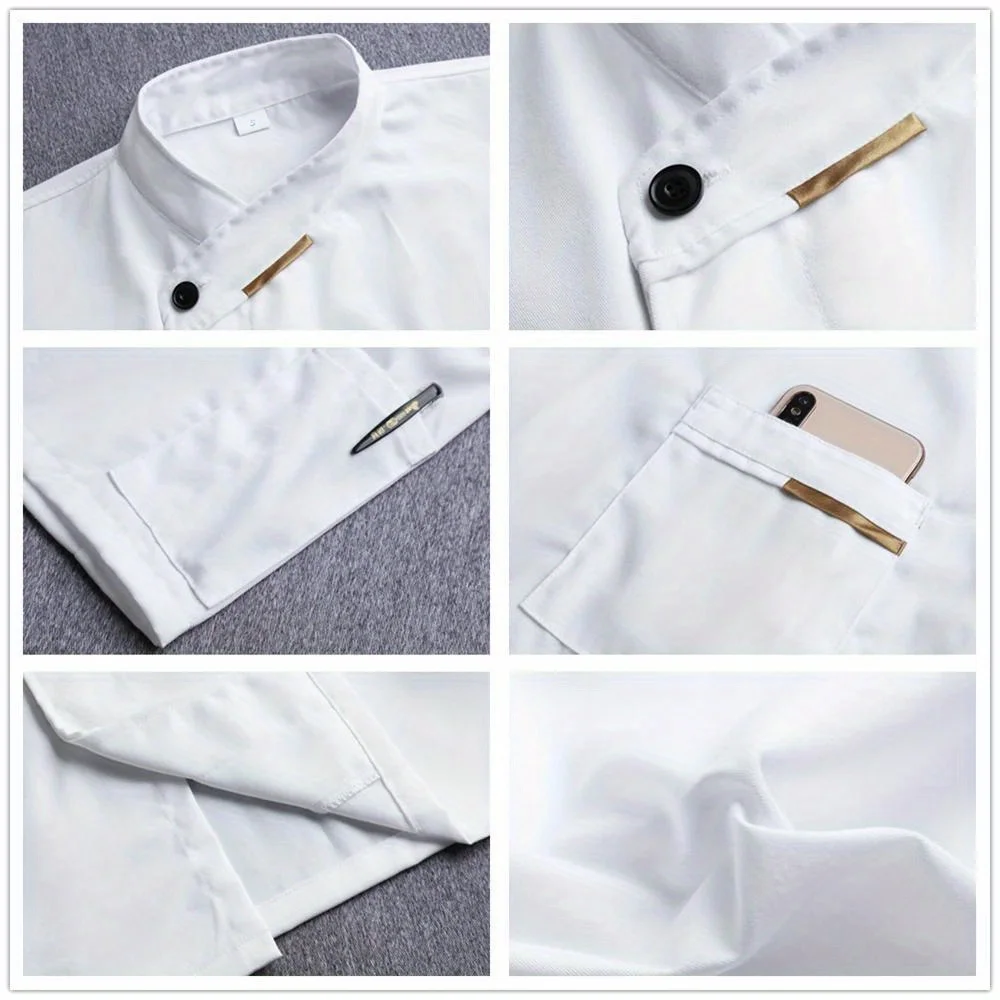 Quality Chef Waiter Uniform Short Sleeve Kitchen Restaurant Cook Chef  Shirt Breathable