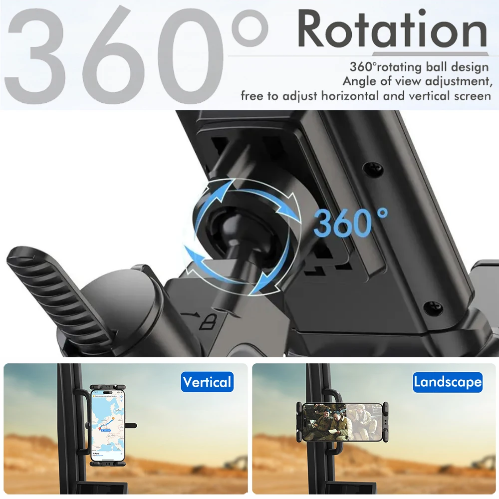 New Handlebar Phone/Tablet Mount 360 Degree Rotation Suitable for Spinning Bike/Oval Machine/Treadmill ETC.