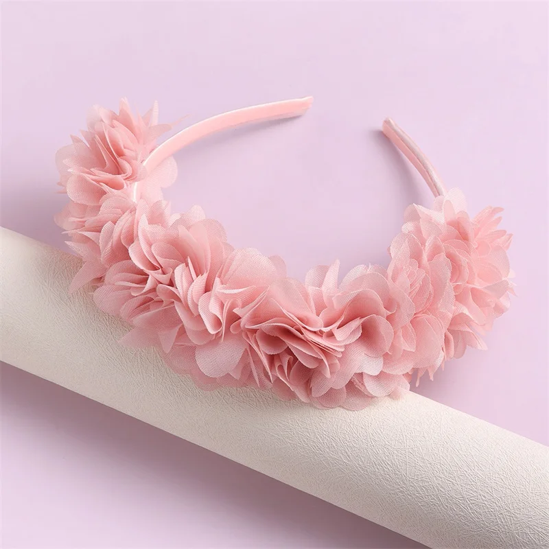 Fresh Sweet Hair Hoop Headband For Kids Girls Stage Performance Dress Up Hair Band Flower Decorative Wedding Hair Accessories