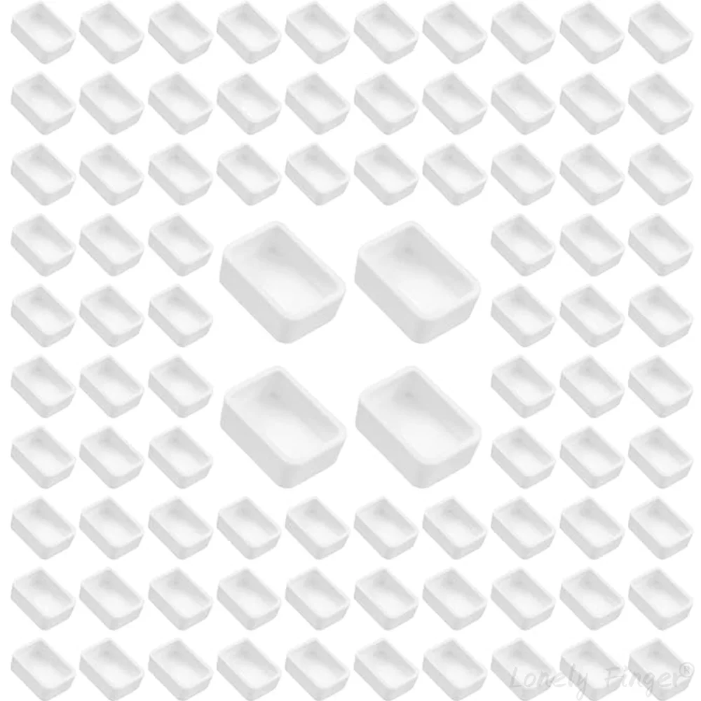 50/100/200 Pieces 0.5 ml Empty Watercolour Paint Pans White Plastic for DIY Watercolour Oils Watercolour Pans Replacement