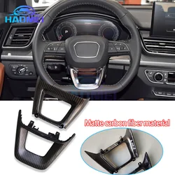 The Bottom Logo Frame Of The Steering Wheel Is Suitable For Audi Q5L, Q7, Q8, Matte Carbon Fiber, Automotive Parts