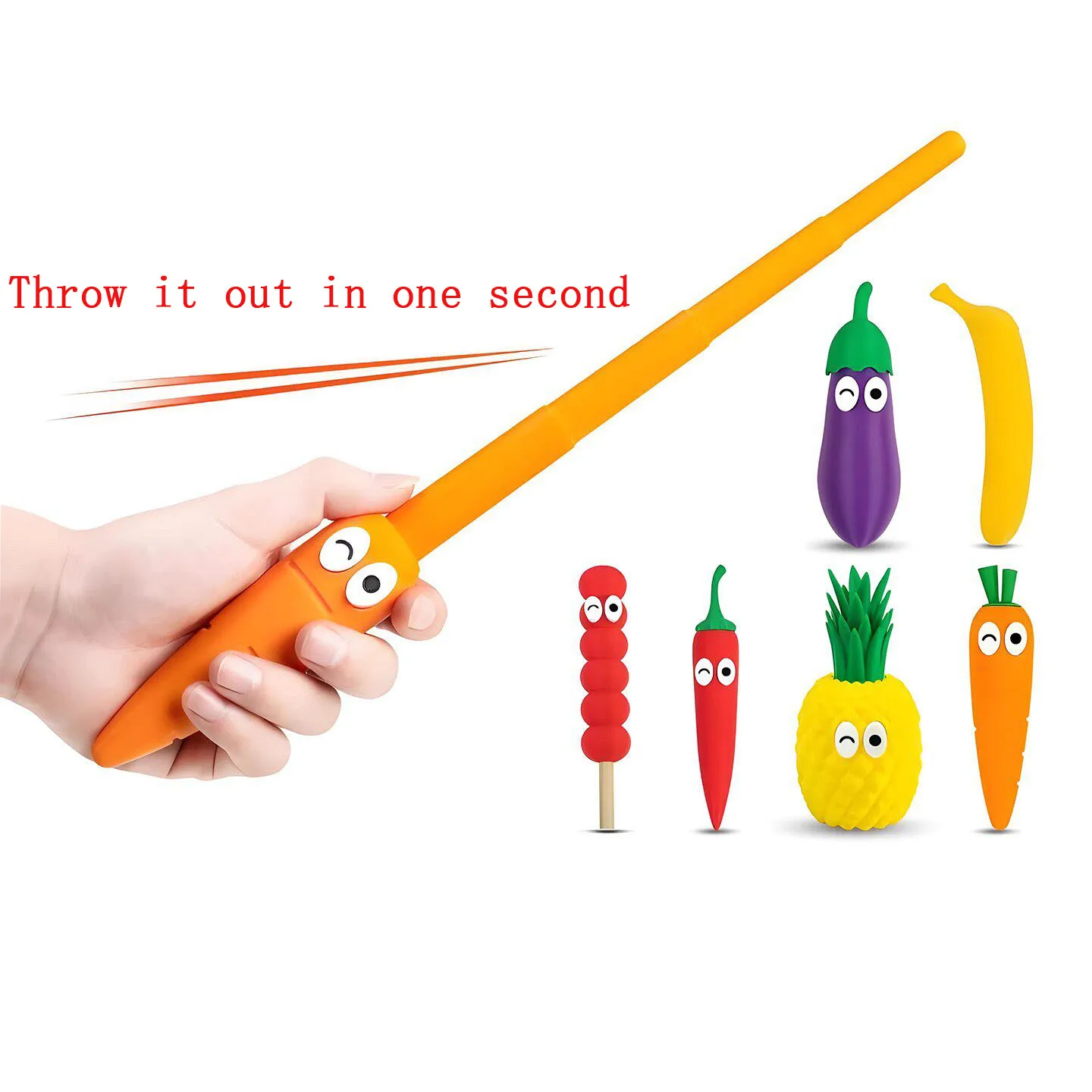 Vegetable and Fruit Stretching Sword 3D Printing Gravity Spiral Sword Decompression Toy Portable Pendant Children's Cool Gift
