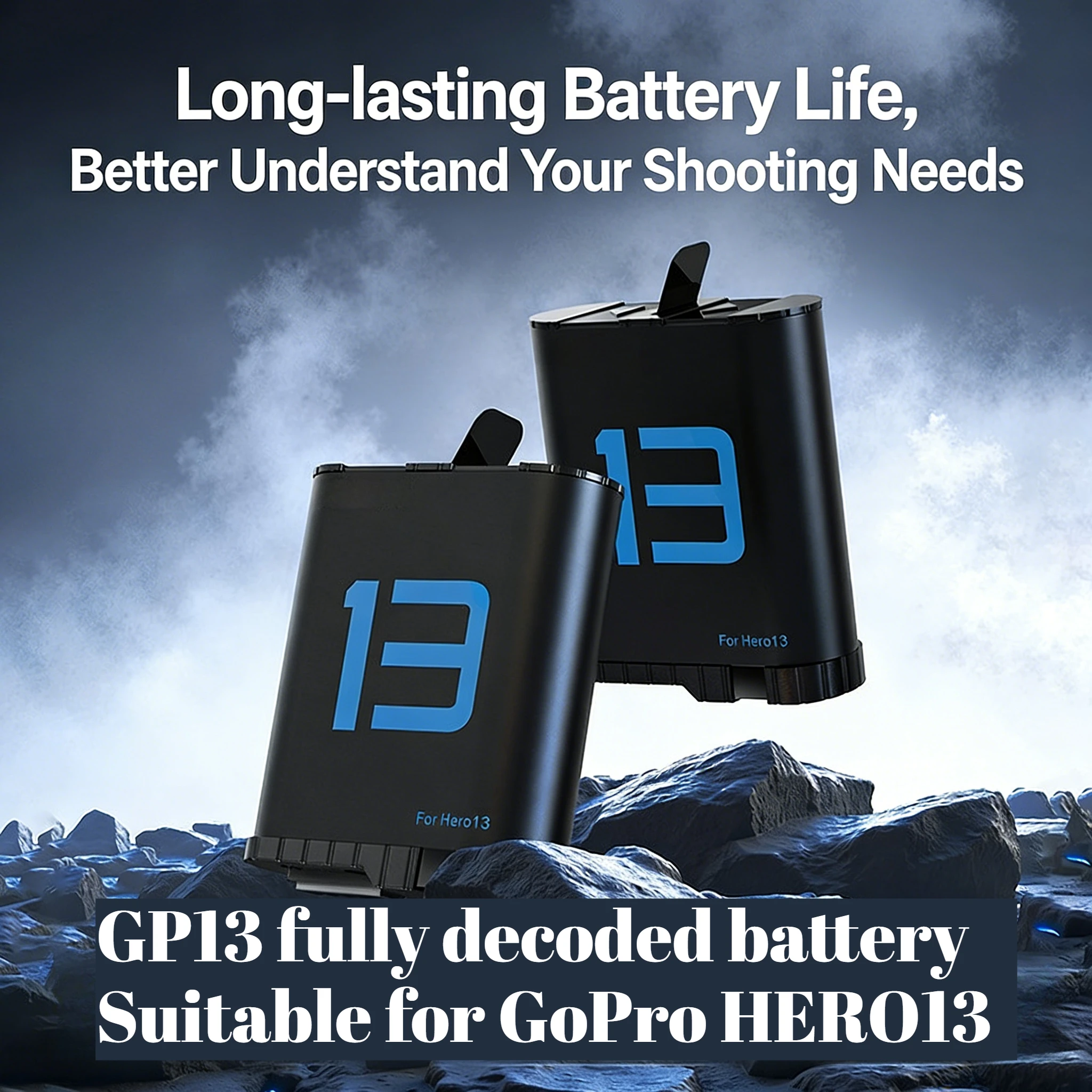 

Полностью декодированная батарея GP13, подходит для GoPro HERO13, двухдуговая, долговечная, спортивная камера, аксессуары для аккумуляторов