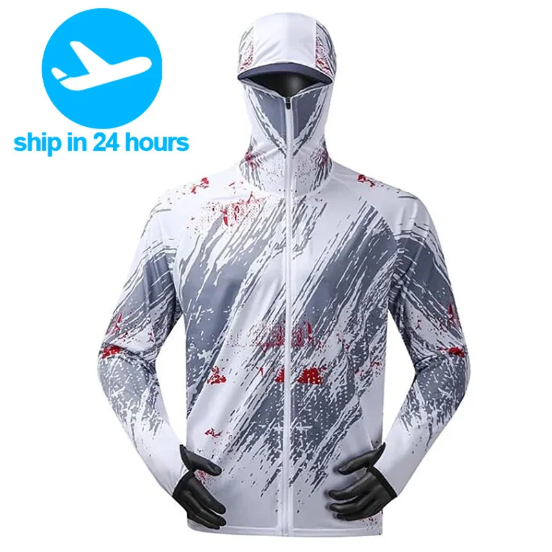 Long Sleeve Fishing Clothing Men's Anti-UV Comfortable Ventilation Printing Fishing Shirts Sublimation Hoodie Jerseys