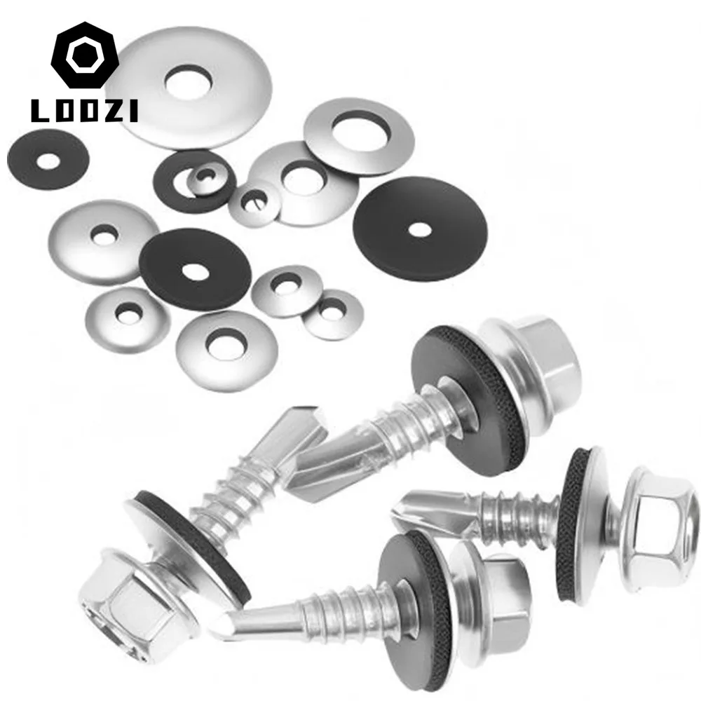 304 الفولاذ ختم غسالات EPDM المطاط مقاوم للماء الغبار مجمع جوانات M4.2 M4.8 M5.5 M6.3 M8 M10 عدم الانزلاق طوقا