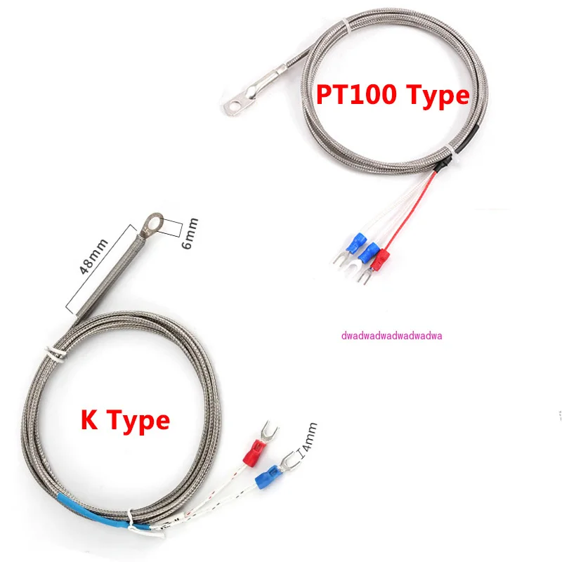 

Industrial Temperature sensor 0~600°C 6mm Hole Washer K/PT100 Type Thermocouple Temperature Sensor Probe 1-10M Cable