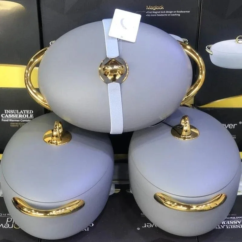 Original Insulation Casserole Party Gift Salad Bowl 2.0L + 2.5L + 3.0L 3pcs Set Food Container Food Warmer