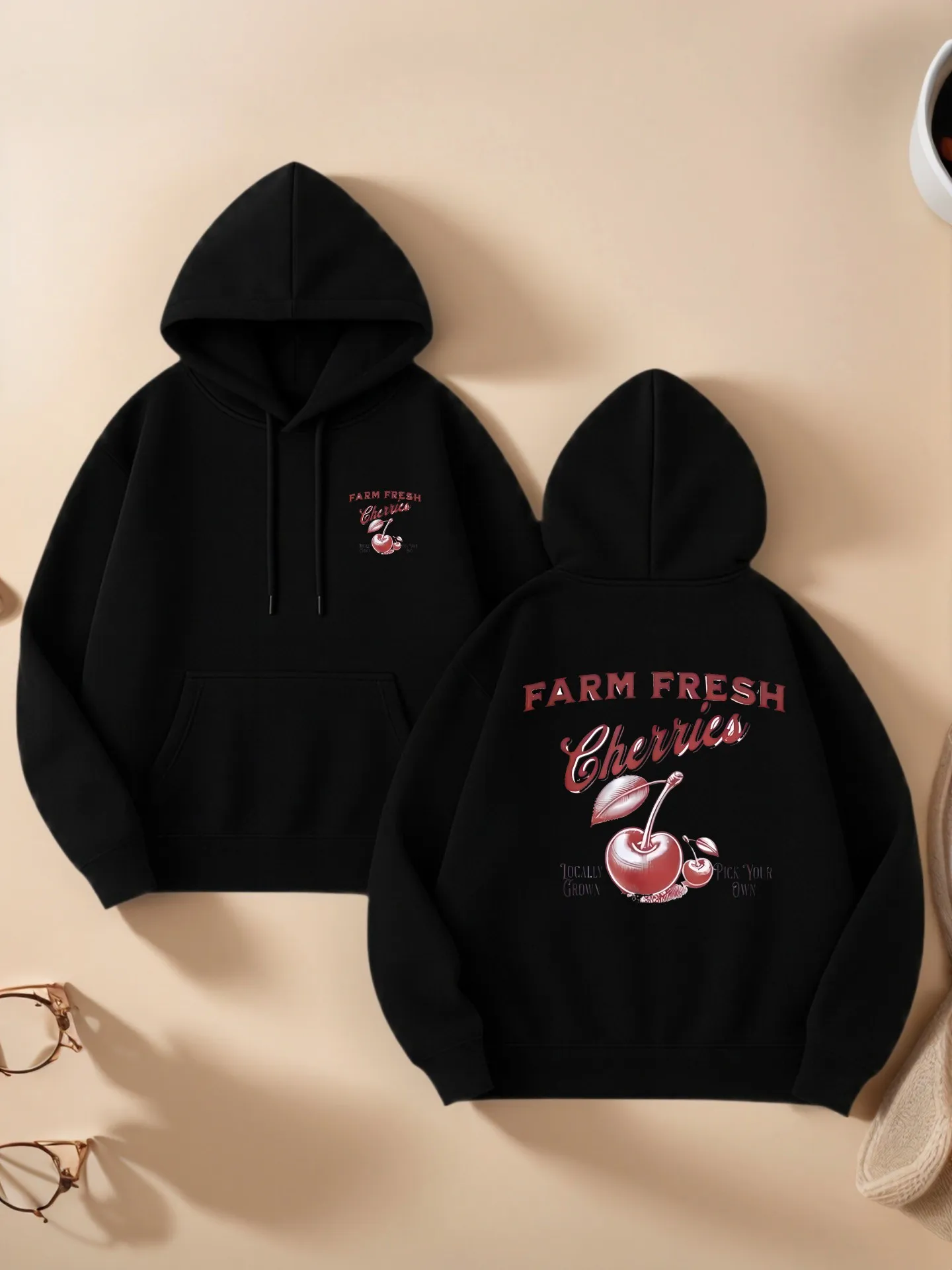 

Женская толстовка с рисунком, милый принт, повседневная эстетика, мягкая ткань, повседневная повседневная одежда, для подростков